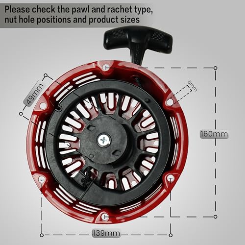 HEOMAITO Gasoline Generator Recoil Starter Pull Start Assembly Fit For GX120/160/200 4/5.5/6.5HP Motor with Pull Rope